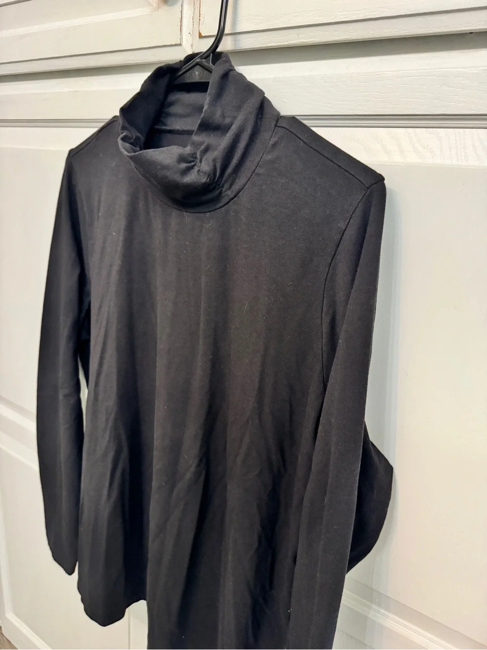 Susan Graver Black Cotton Turtleneck Top Classic casual. Size XL